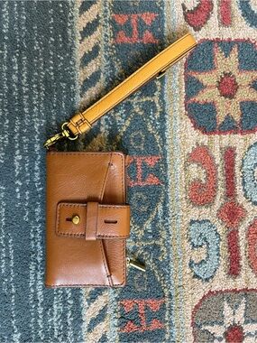 Fossil Cognac Leather Wristlet Wallet